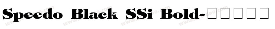 Speedo Black SSi Bold字体转换